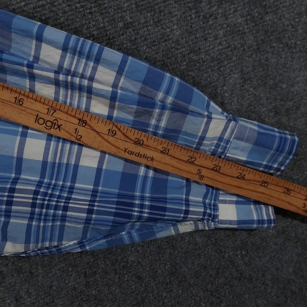 Ralph Lauren Shirt Mens Big 2X Blue Plaid Long Sleeve Button-Up Cotton - Picture 9 of 10
